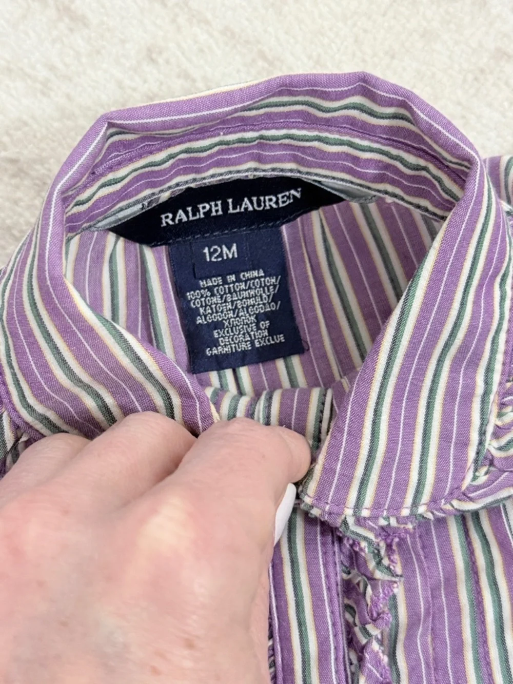Ralph Lauren Lilac Stripe Button Down 12M
